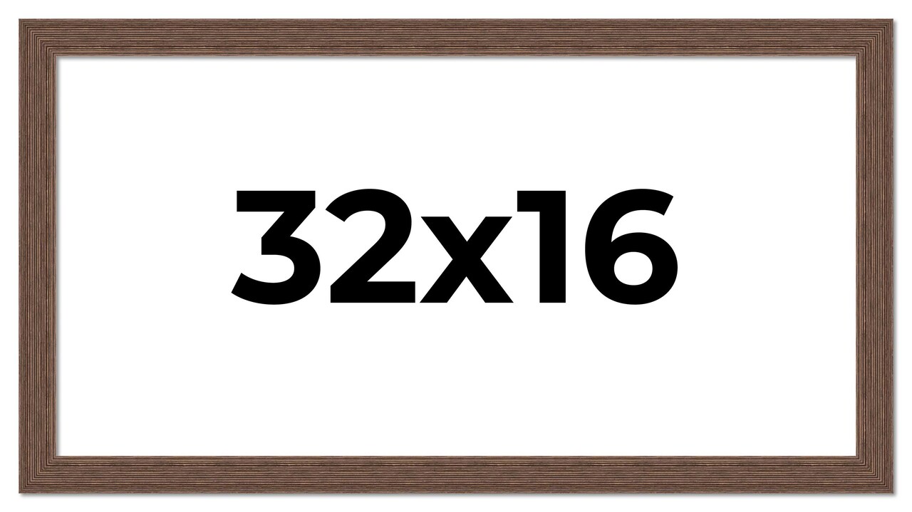 32x16 Wide Barnwood Picture Frame with UV-Resistant Acrylic & Acid Free Backing, Available in 6 Paint Finishes - Grey, Brown, White, and Black